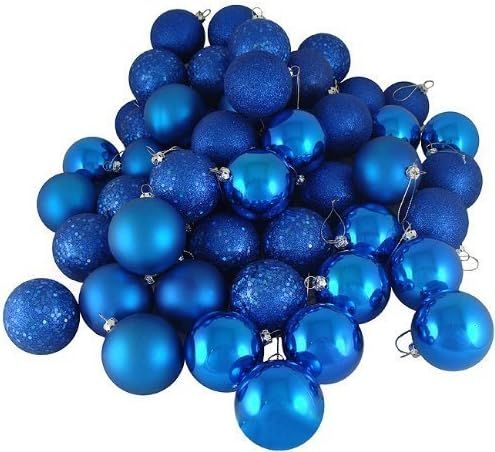 Kipokalor Blue Christmas Tree Ball Ornaments Mini Shatterproof Satin Shiny and Glitter Finish Bulb C | Amazon (US)