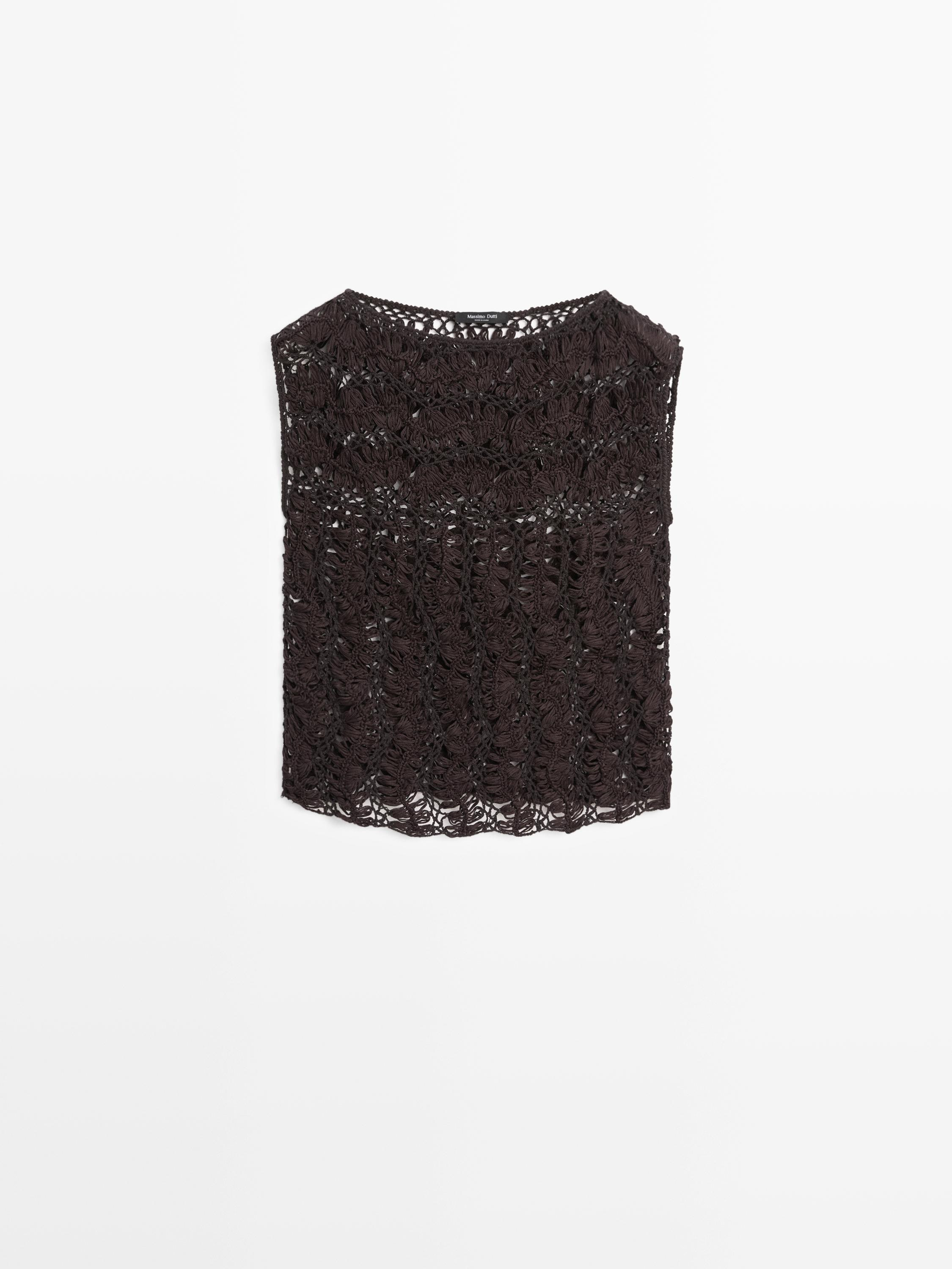 Crochet knit top | Massimo Dutti UK