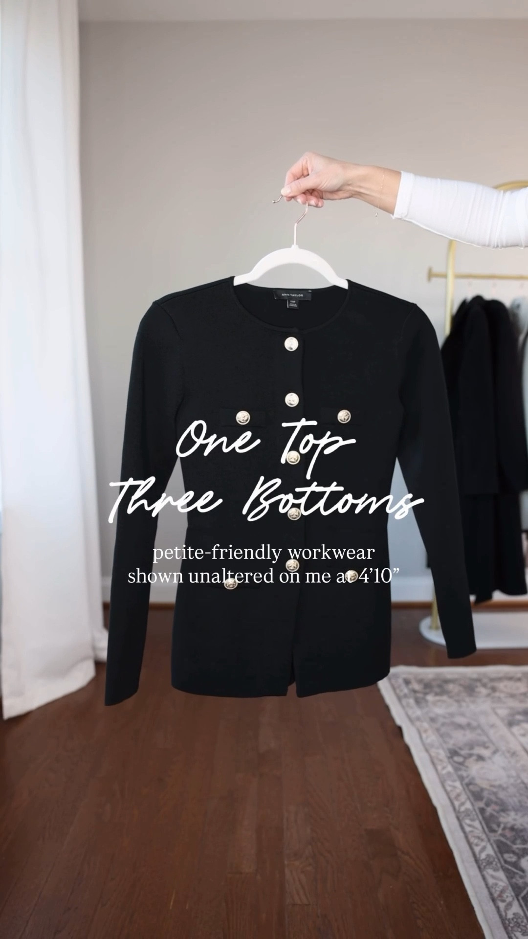 One top, three bottoms! Three petite-friendly winter outfits for work with one top and three bottoms. 

Top (Ann Taylor): petite xxs 
Jeans (Spanx): petite xs - 30” inseam in petite. They run large and long but shrink in the wash. I can wear them with a heel 
Boots (J.Crew): tts 
Skirt (Aritzia): xs 
Tights (Sheertex): xxs 
Heels (Sam Edelman): tts 
Black pants (Ann Taylor): petite 00 - the curvy fits me best 
Black Turtleneck (Aritzia): xxs 
Bag (J.Crew): sold out 

I linked a few alternate options for pieces that are sold out or low in stock as well as different price points. 

My measurements for reference: I’m 4’10” and 105lbs. My bust, waist, and hip measurement is 32”, 24”, and 36”.

#LTKPetite #LTKWorkwear