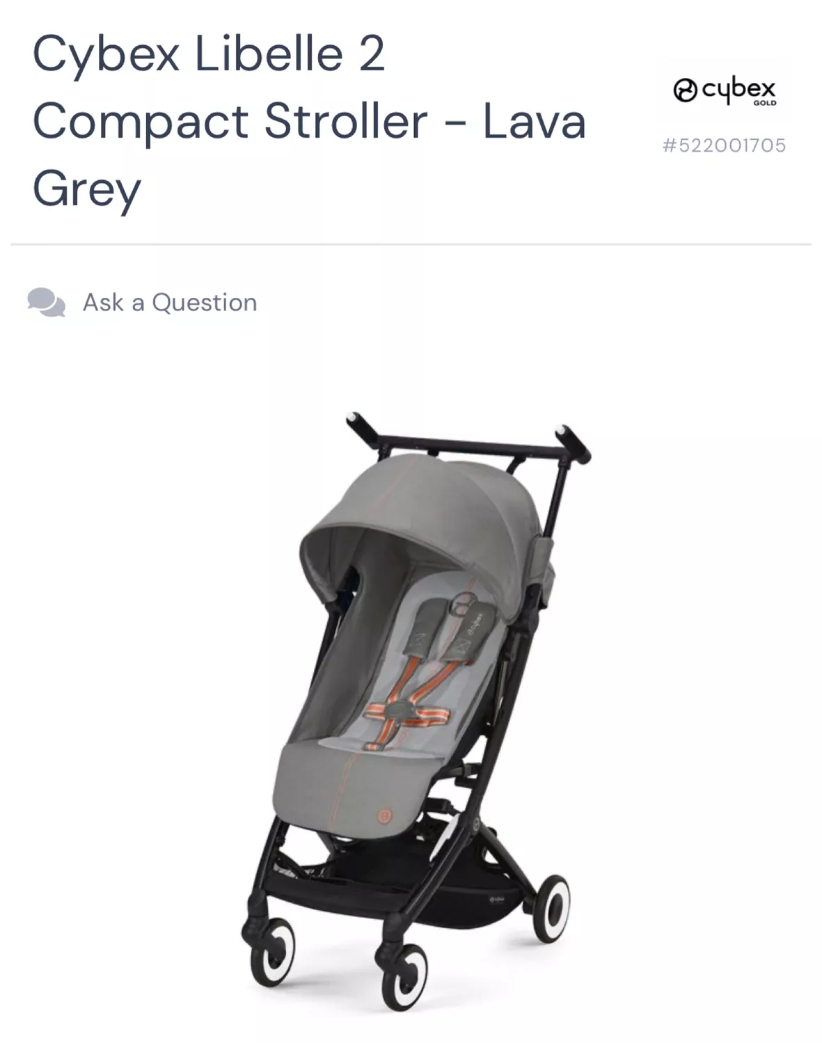 Cybex Libelle 2 Compact Stroller - Lava Grey