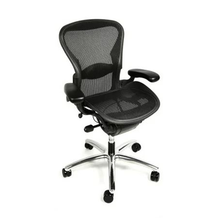 Herman Miller Aeron Size B Fully Loaded Office Chair - Graphite Black with Polished Aluminum Base (u | Walmart (US)