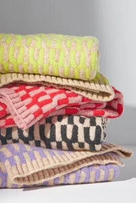Knit Geo Throw Blanket | Anthropologie (US)