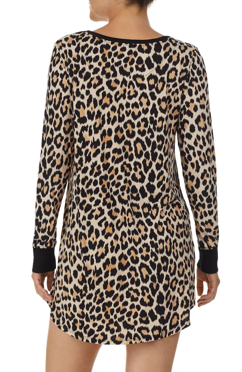 kate spade new york print henley long sleeve nightgown | Nordstrom | Nordstrom
