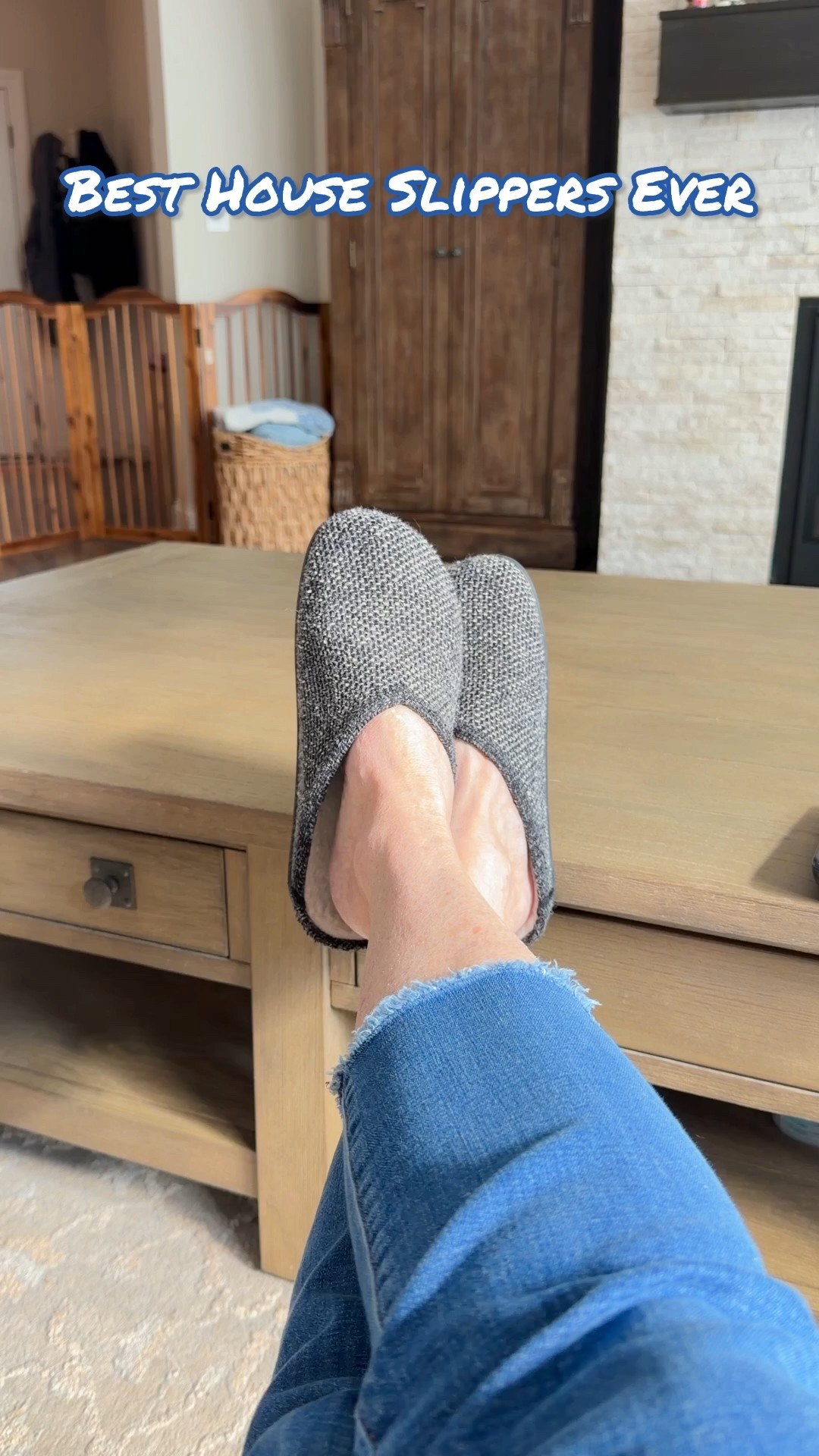 hand down the best house shoes i’ve ever  had - non slip bottoms you can even run outside - fuzzy inside and tweed outside 
running true to side I wear an 8 #slippers 

#LTKselfcare #LTKmomlife #LTKdayinmylife