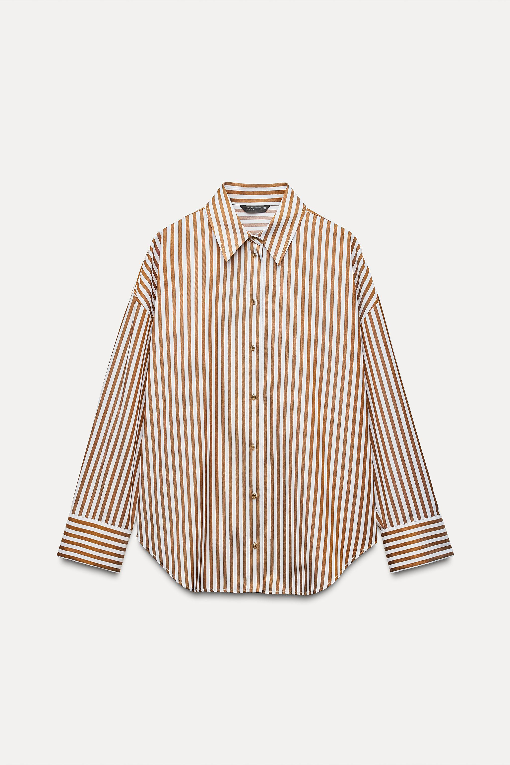 METALLIC THREAD STRIPED SHIRT | Zara UK