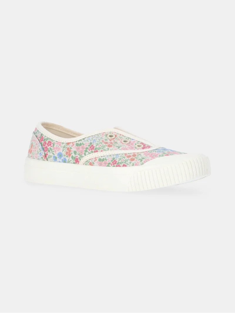 Wonder Nation Girls Casual Plimsole Sneakers | Walmart (US)