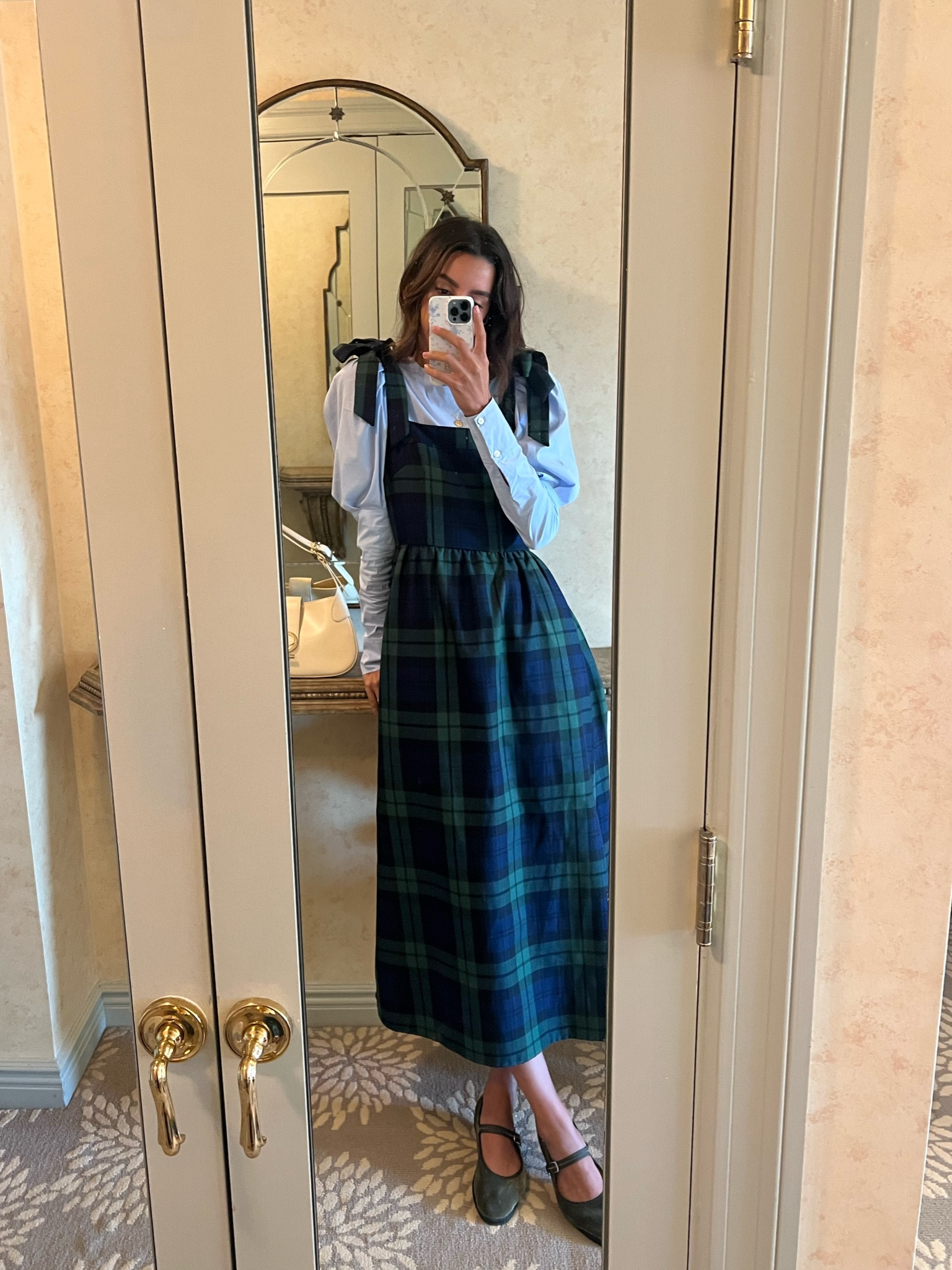 plaid look and necklace