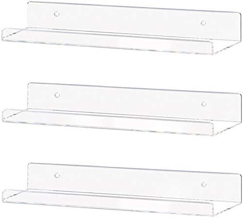 Amazon.com: Weiai Clear Acrylic Shelf 15" Invisible Floating Wall Ledge Bookshelf, Kids Book Disp... | Amazon (US)