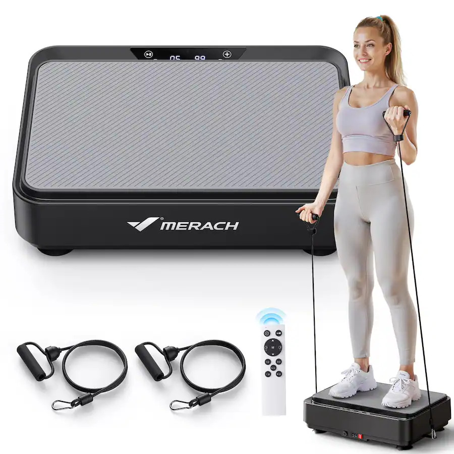 MERACH - Vibration Plate Exercise Machine Weight Loss Fitness Platform For Home - Black | Best Buy U.S.