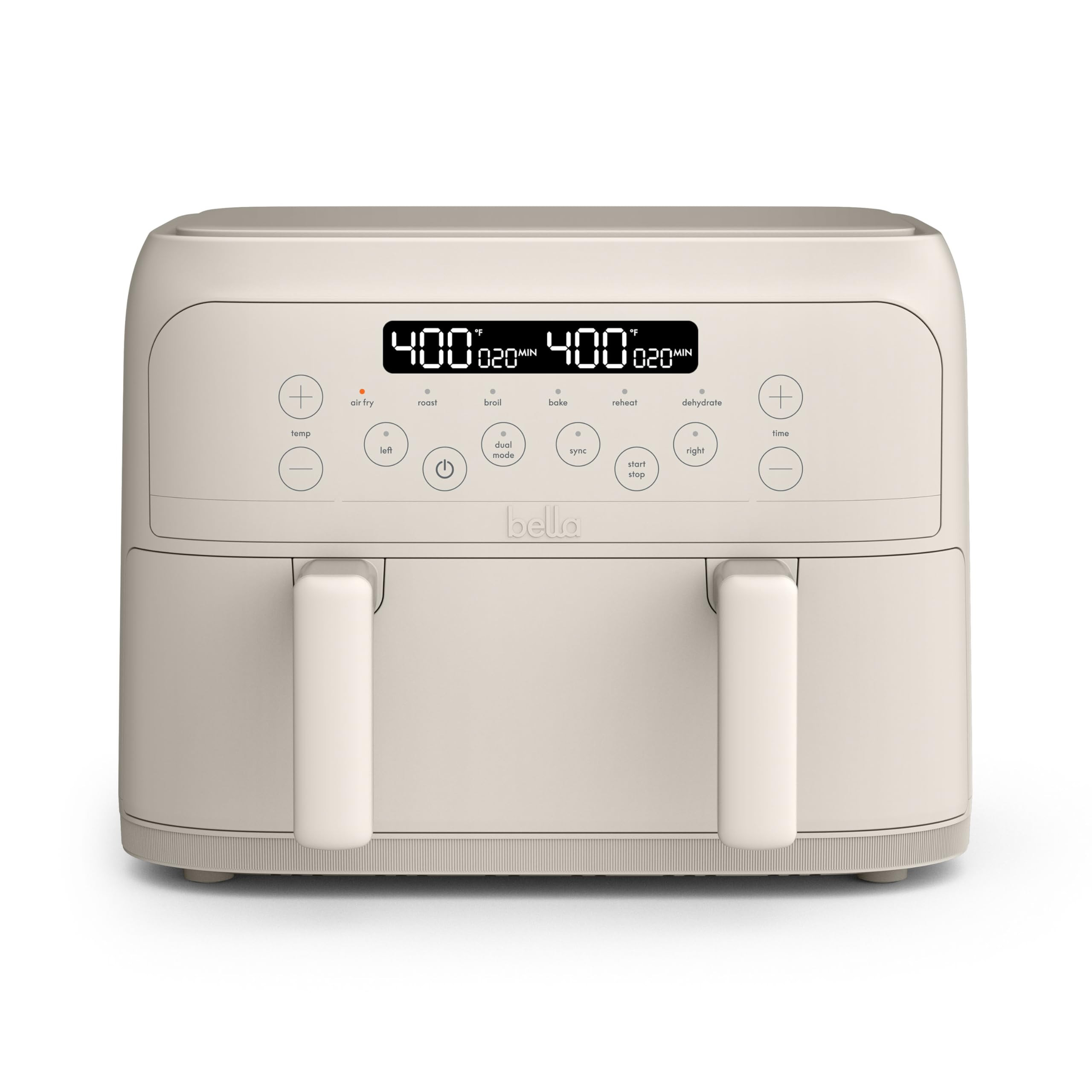 bella 4 Qt TriZone Air Fryer, EverGood™ Ceramic Nonstick Coating, Dual Basket Design w Removabl... | Amazon (US)