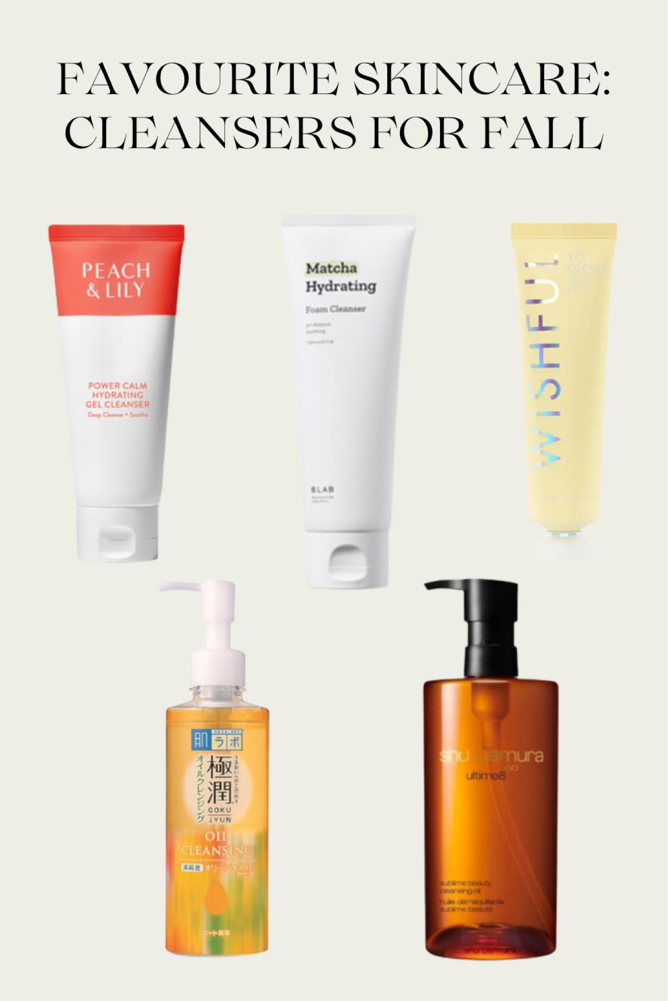 Rotate your cleansers with more moisture, hydration, and way less skin irritating and drying. These are the very top cleansers I recommend - tried and true. 
Peach & lily - use this for a refreshing morning that will add glow while calming your skin. Peach and lily is an amazing brand built on protecting your skin first. 
B.Lab Matcha foam - what I use after cleansing oil for my double cleansing routine. No foams are the same and this is my number 1 for never stripping my skin and keeping it cleansed yet hydrated 
Huda wishful pineapple enzyme scrub - never ever skip your exfoliation day. Exfoliation removes deep dirts, oils, and grime that’s unseen to our naked eyes. This exfoliator is formulated with both AHA & BHA. Your skin will love this stuff. Notice how your skin glows, how smooth it can get. Since it’s refreshed and exfoliated, your skincare will absorb well. Your skin will be baby smooth after. My fave is noticing how smoothed over my face is when applying my skincare after exfoliating! This is applied with both clean dry hands on clean dried face, massaged until you get pills
Hada labo premium cleansing oil - chefs kiss* to this J-beauty product to easily melt away all your impurities, makeup (including waterproof) easily cleansed off and leaves skin soft and supple. If you’ve never used oils, apply oil to clean dry hands and clean dry face to massage until everything melts before washing off with water! 
Shu uemura cleansing oil - another fave of mine that I’ve repurchased too many times! I always get compliments on my skin when I include this cleansing oil. Wonderful wonderful cleanser for hydrating and evening tone. always remember to double cleanse! 

For a more detailed review and ingredients for each of these products, feel free to read my blog on fall skincare edition: cleansers! (Divinamuse.com) 
- 
Skincare best sellers, Asian skincare, glowing skincare products, hydrating cleansing foams, hydrating cleansers, skin calming cleansers, gentle exfoliators, best cleansing oils, Japanese skincare, Best cleansers, skincare favourites, skincare picks 

#LTKGiftGuide #LTKsalealert #LTKbeauty