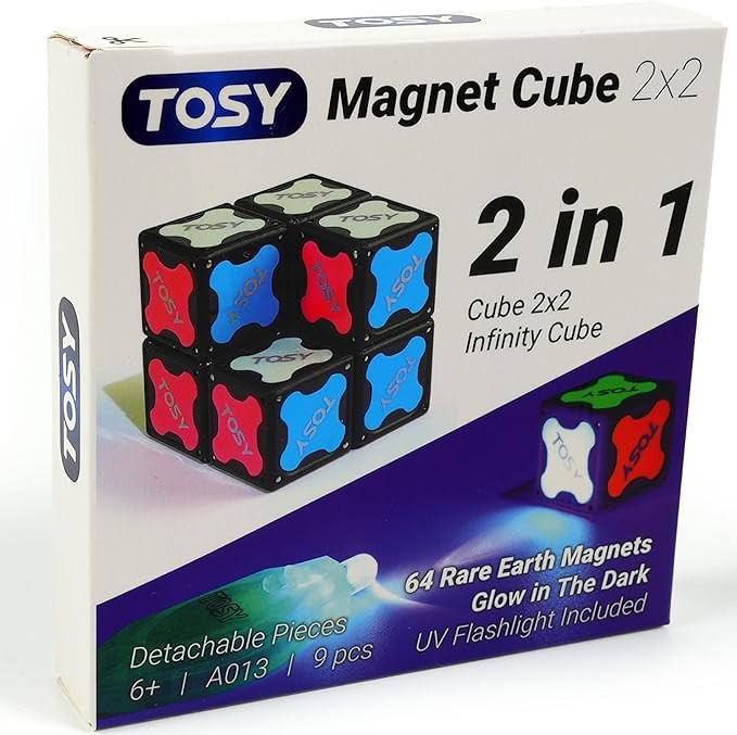TOSY Magnet Cube 2x2 - 8 Blocks, 2 in 1 Toy: 2x2x2 Puzzle Cube and Customizable Infinity Cube, Gl... | Amazon (US)