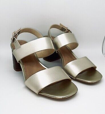 Old Navy Gold Slingback Chunky Heels Size 6 - Very Nice! | eBay US