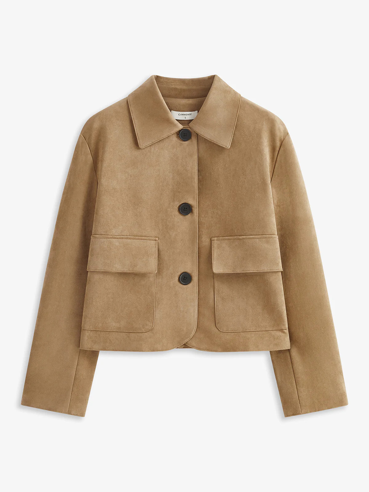 Suede Effect Soft Button Lapel Jacket | Commense
