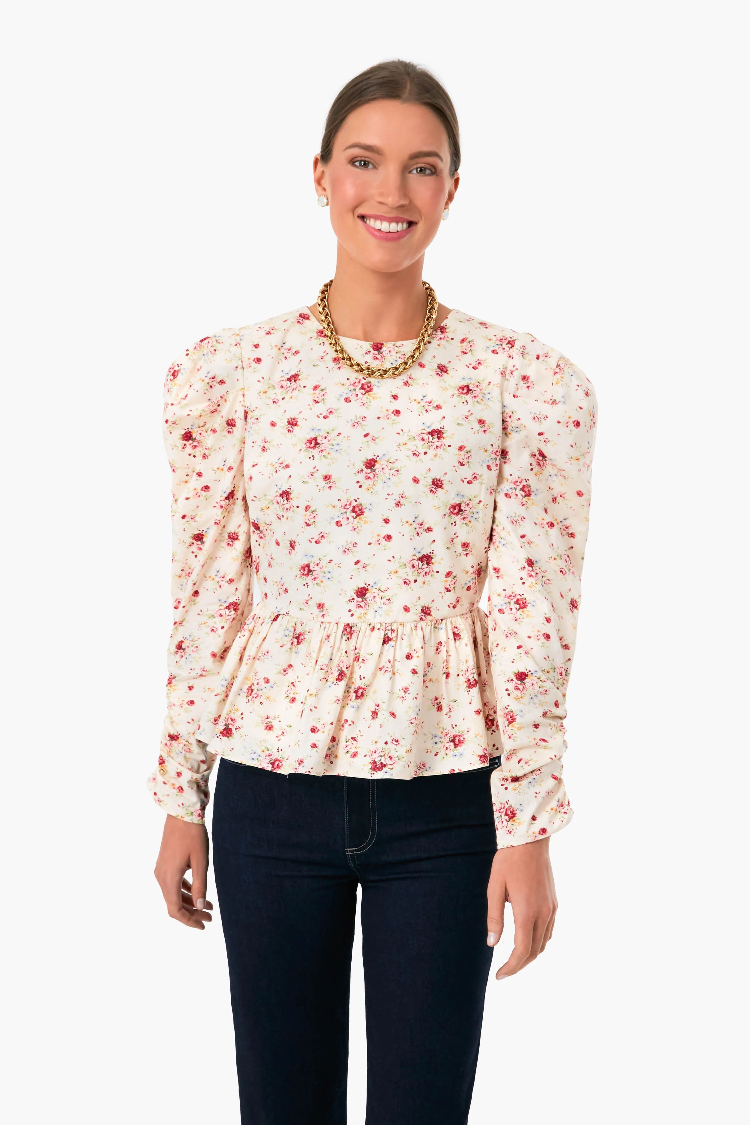 Floral Ava Peplum Blouse | Tuckernuck (US)