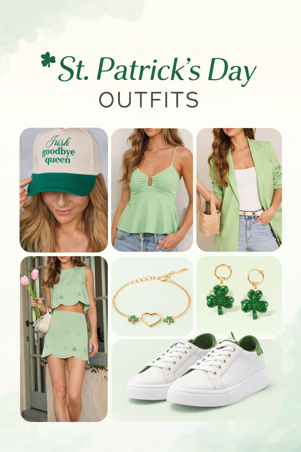 St. Patrick’s Day outfit roundup but make it cute 🍀 From an easy green blazer look to a fun set and the cutest hat, these are perfect if you want to be festive without feeling overdone. Linking all my favorites here.
#LTKStyle #LTKFinds #StPatricksDayOutfit #HolidayStyle #SpringStyle #GreenOutfit #FestiveStyle #AmazonFashion #LTKSeasonal
 

 #LTKootd #LTKSeasonal