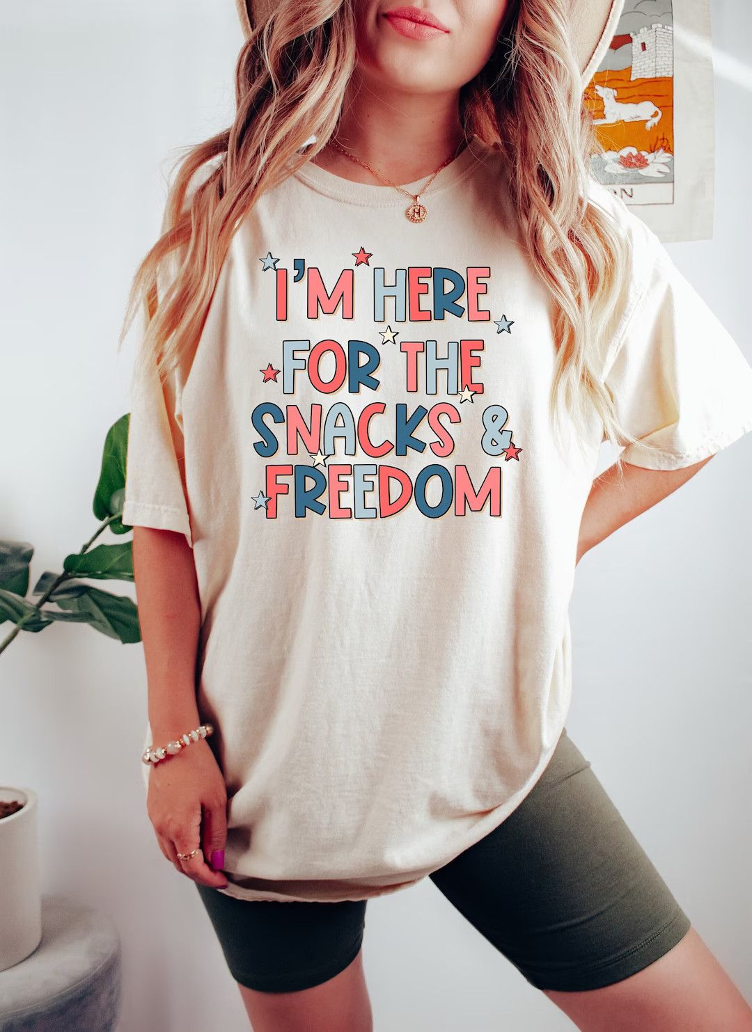 I'm Here For The Snacks and Freedom, Watercolor 4th of July Shirt, Retro Comfort 4th of July Shir... | Etsy (US)
