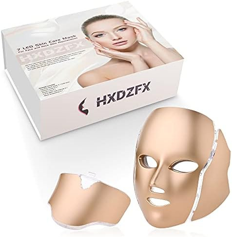 7 LED Skin Care Mask for Face and Optical Cosmetic Mask and Portable Neck Skin Rejuvenation Light Th | Amazon (US)