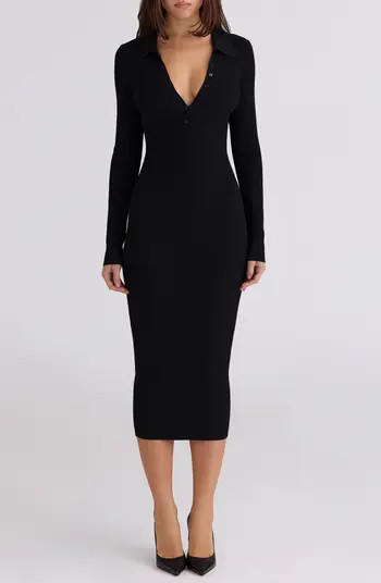 HOUSE OF CB Sabra Long Sleeve Rib Sweater Dress | Nordstrom | Nordstrom