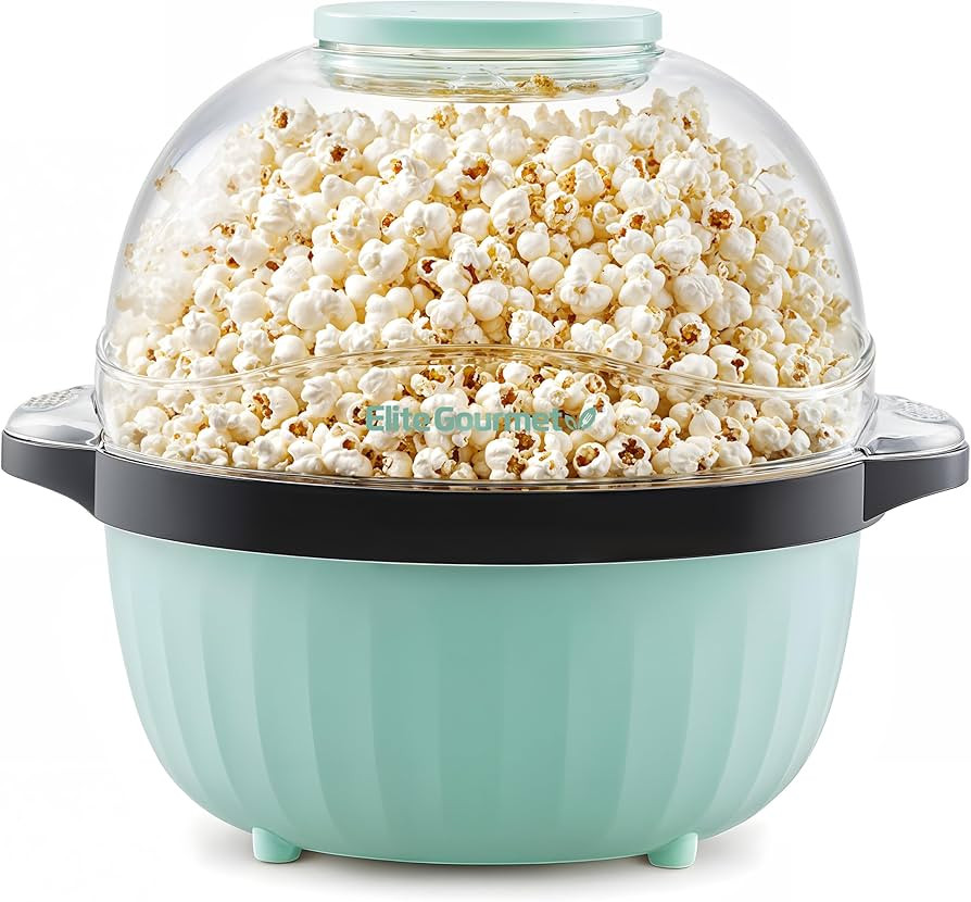 Elite Gourmet EPM145M 18-cup Hot Oil Stirring Popcorn Popper w/Measuring Cap & Reversible Serving... | Amazon (US)