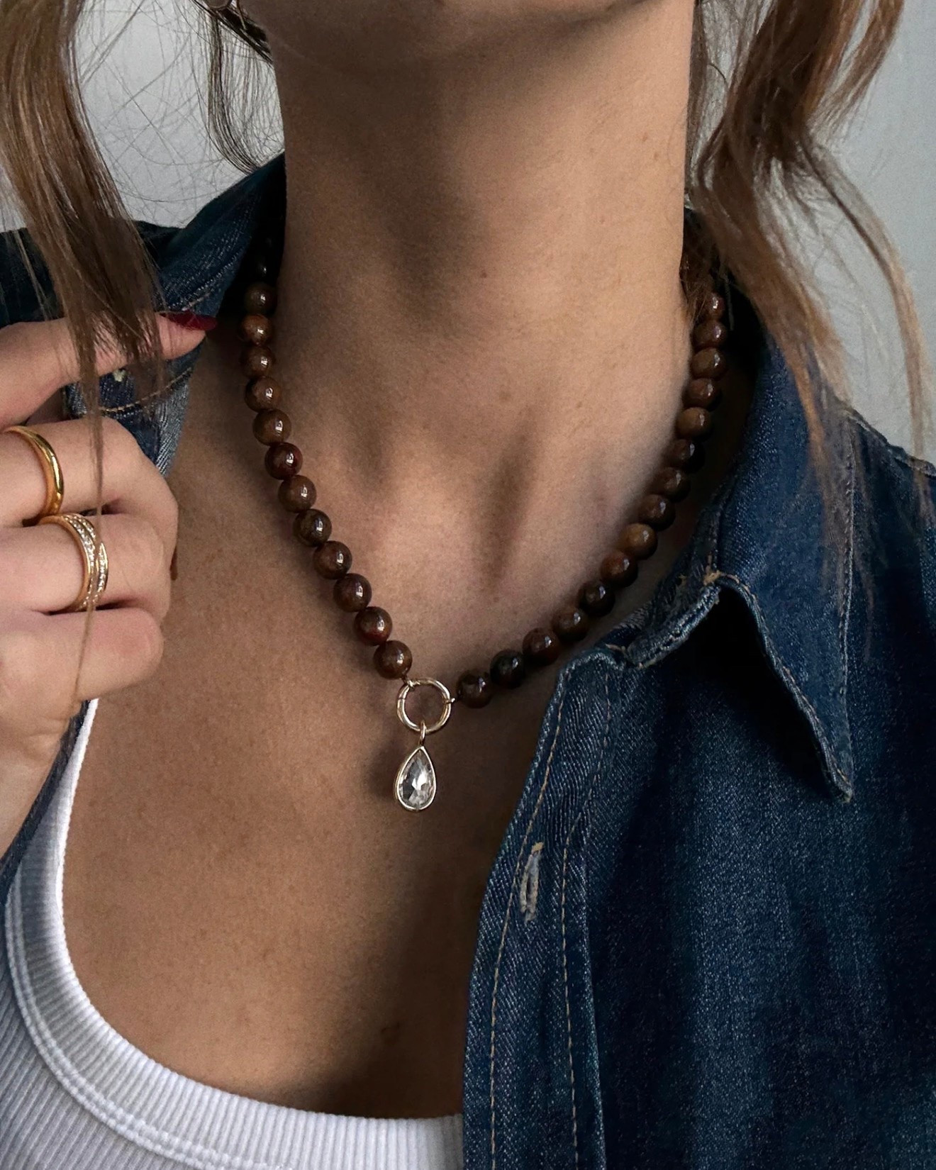 Janette Beaded Ring Necklace baublebar necklace #accentnecklace #accessories #colorfulnecklace #layeringnecklace #necklaceforsummer #summeraccessories #jewelry #everydayjewelry
