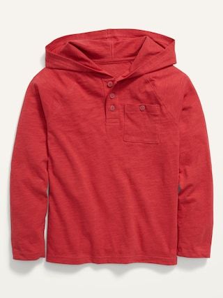 Slub-Knit Henley T-Shirt Hoodie for Boys | Old Navy (US)