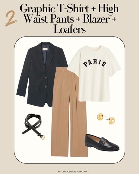 Looking for a no fail outfit idea using clothing pieces you already have? Transform your wardrobe basics into these foolproof outfit combinations! 💁‍♀️

You can’t go wrong with a graphic t-shirt, high waist wide leg pants, blazer, and loafers 

#LTKSeasonal #LTKstyletip #LTKfindsunder100