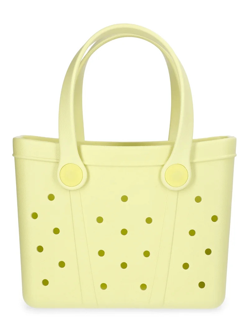 Time and Tru Women's Lightweight Mini Beach Tote Bag, Yellow | Walmart (US)
