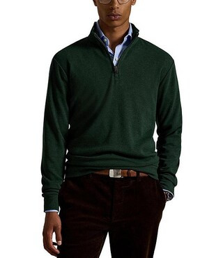 Textured Double-Knit Quarter-Zip Pullover | Dillard's