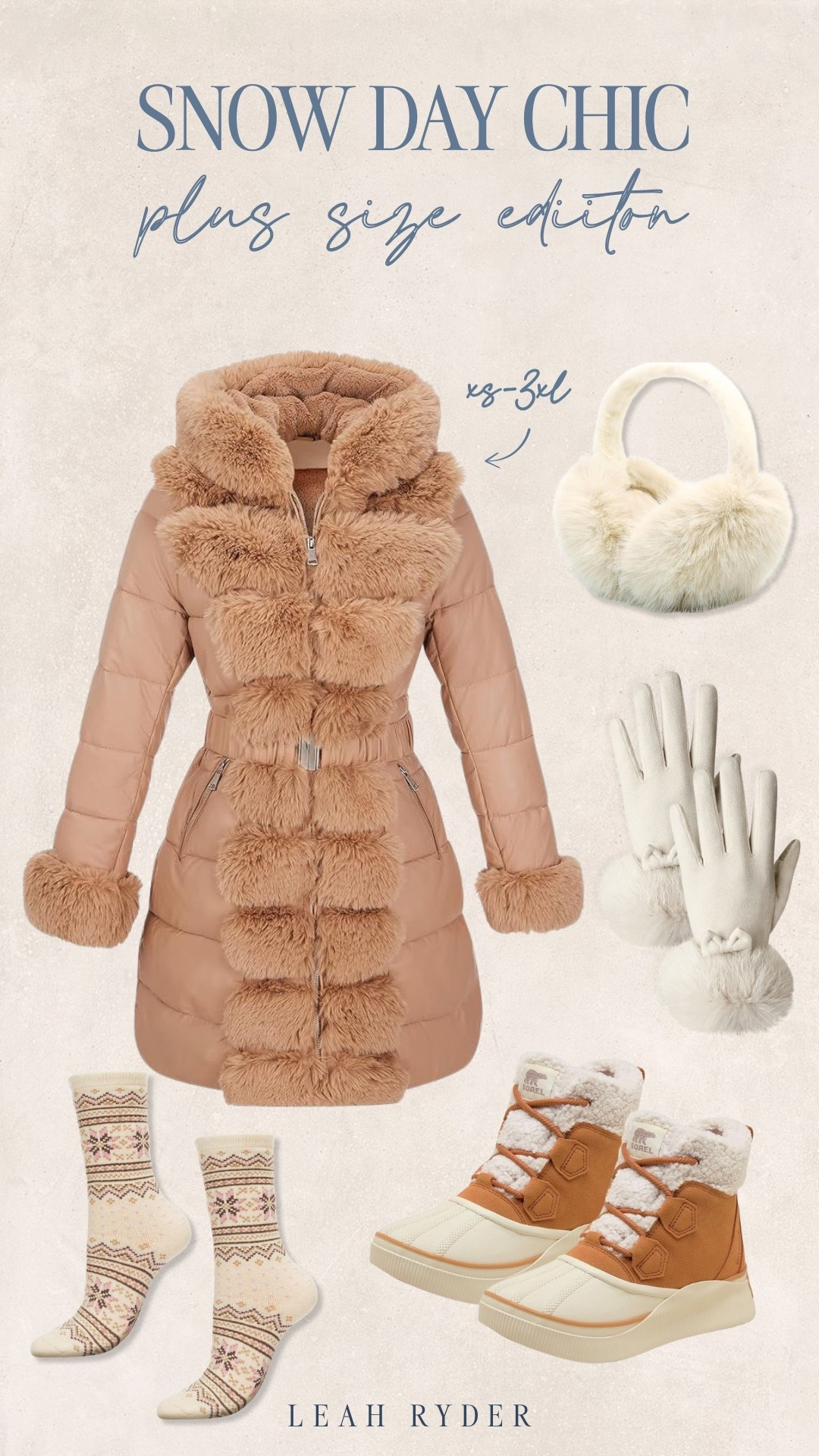 This snow-day look proves you can stay warm without sacrificing style. The belted faux-fur puffer adds shape while still feeling cozy and luxe. Soft accessories like earmuffs, gloves, and knit socks bring that extra cold-weather charm. Finished with winter boots, it’s perfect for snowy errands, cozy walks, or weekend outings.


#LTKSeasonal #LTKPlusSize