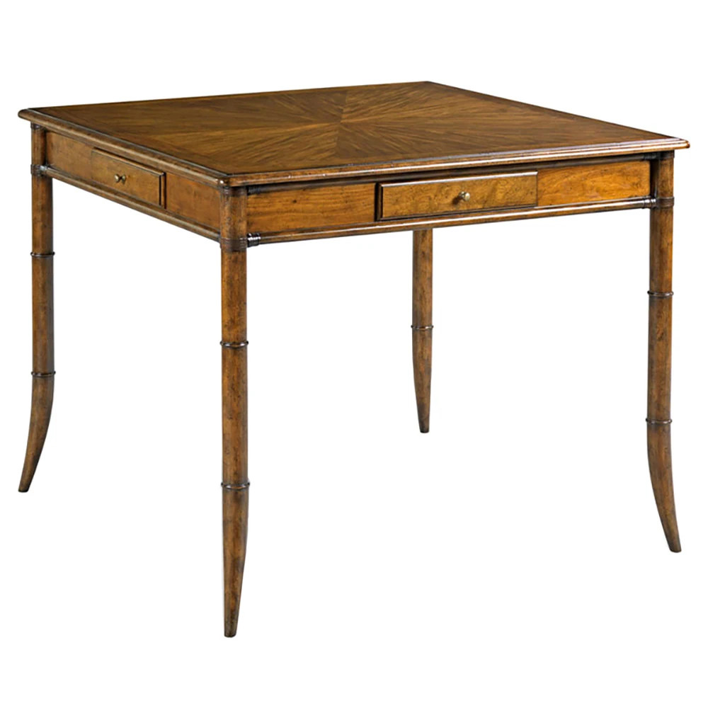 Linwood Updated Traditional Hazelnut Wood Game Table | Kathy Kuo Home