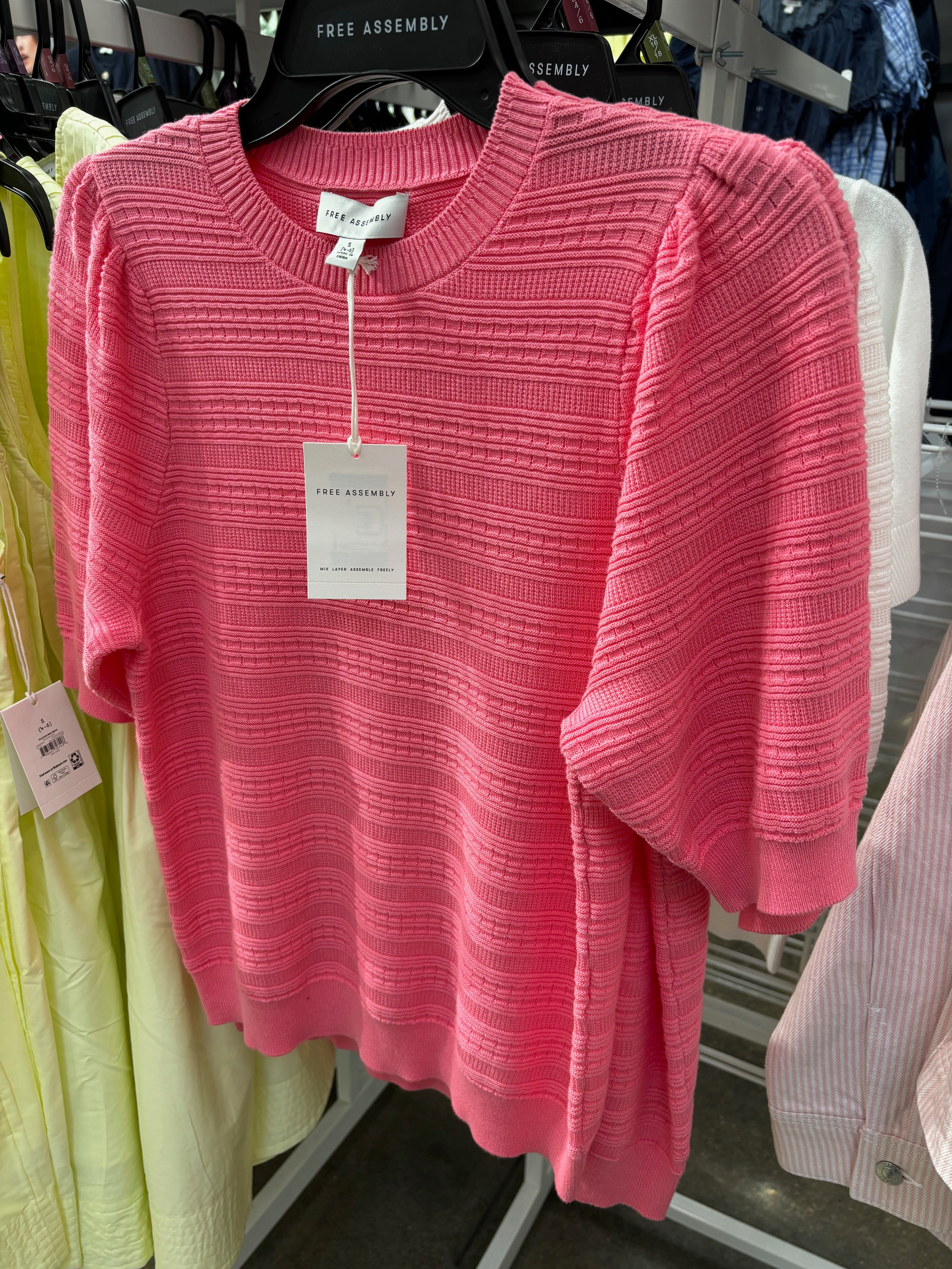 Walmart find. This Free Assembly Women’s Textured Sweater with Short Puff Sleeves is stunning in person and such a pretty piece to dress up or down. 

 #LTKootd #LTKMidsize #LTKWorkwear
