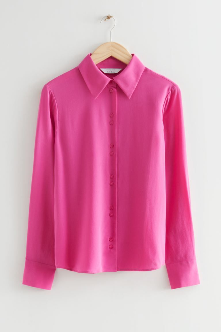 Mulberry Silk Buttoned Blouse | H&M (UK, MY, IN, SG, PH, TW, HK)