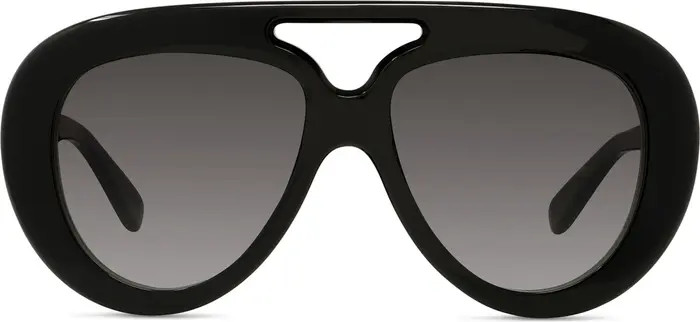 Curvy 55mm Gradient Pilot Sunglasses | Nordstrom