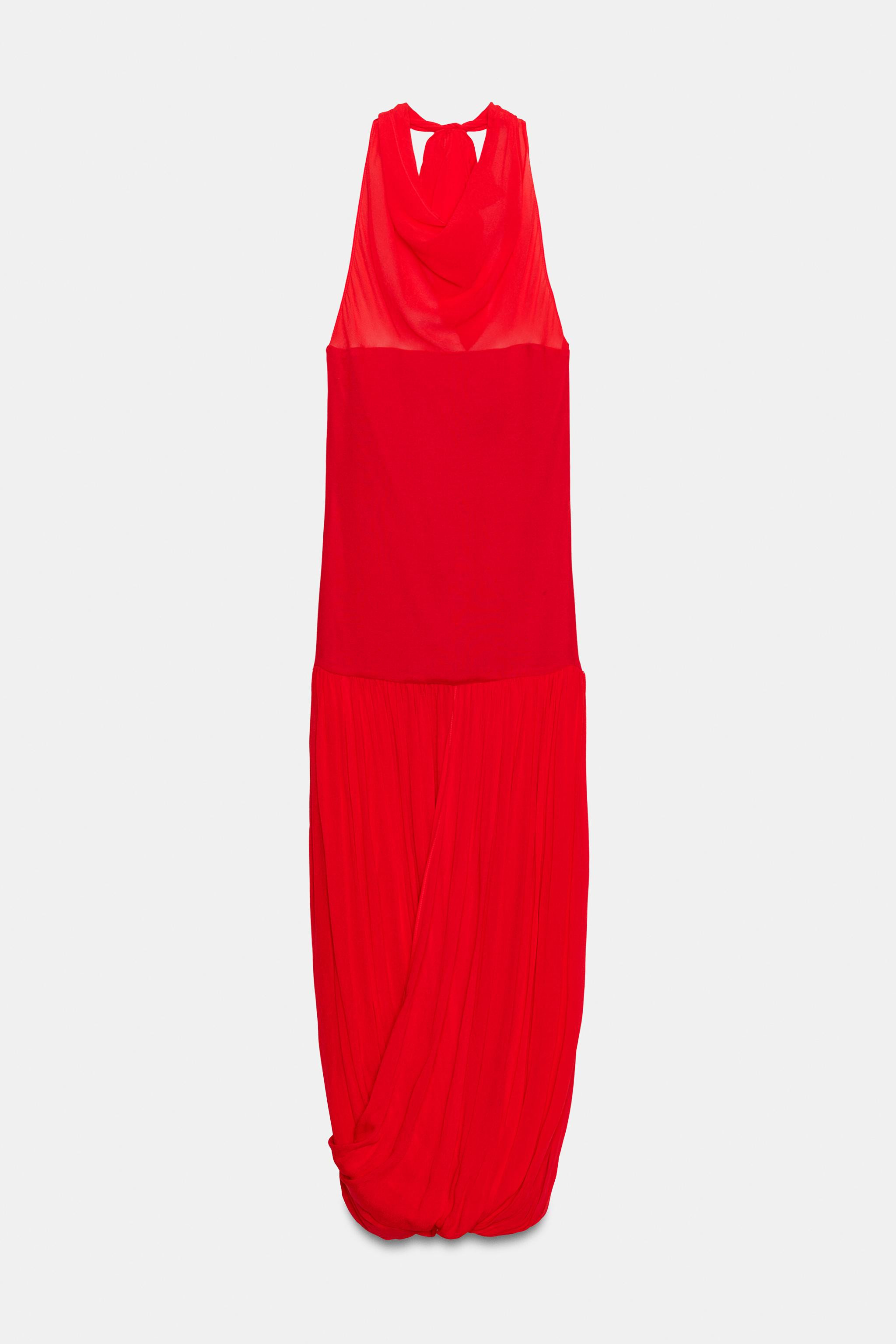 COMBINATION HALTER VOLUME DRESS | Zara US