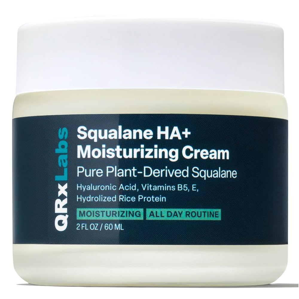 QRxLabs Plant-Based Squalane Face Moisturizer - 2 fl oz (60 mL) - Hyaluronic Acid Hydrating Cream... | Amazon (US)