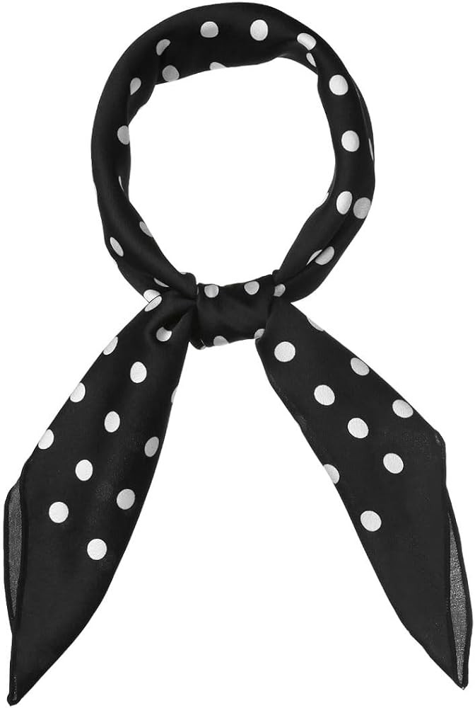 Allegra K 70cm Polka Dots Square Scarf Neck Scarves Kerchief Neckerchief Headband for Women | Amazon (US)