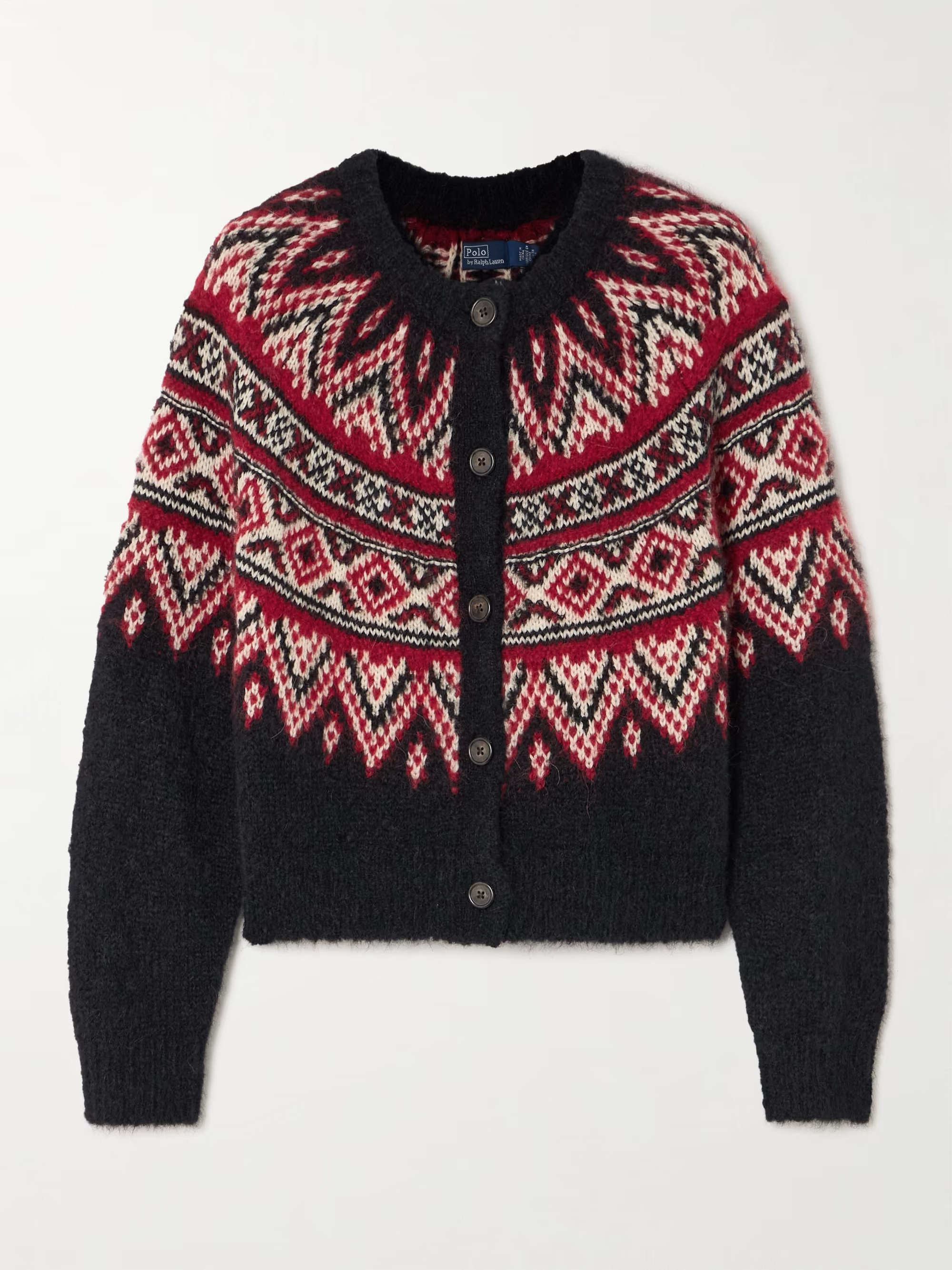 Cropped intarsia-knit alpaca-blend cardigan | NET-A-PORTER (US)