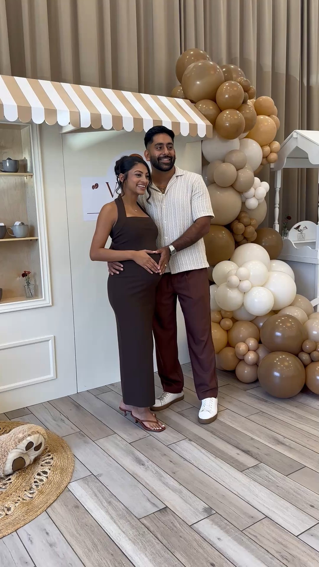 lots of questions about my sister’s baby shower dress ! #browndress #maxidress #2025fashion 

#LTKgrwm #LTKmomlife #LTKBump