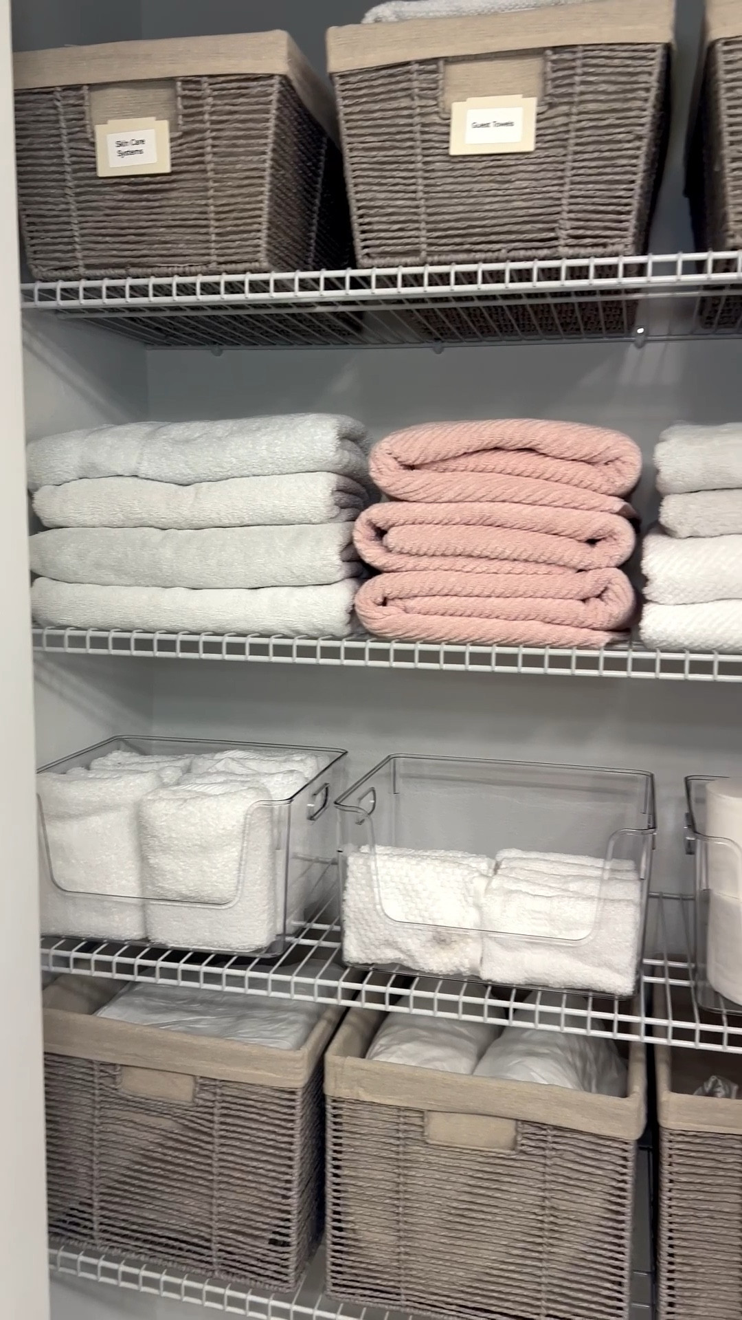 This linen closet came together with just a few simple baskets from Target.

#LTKHome