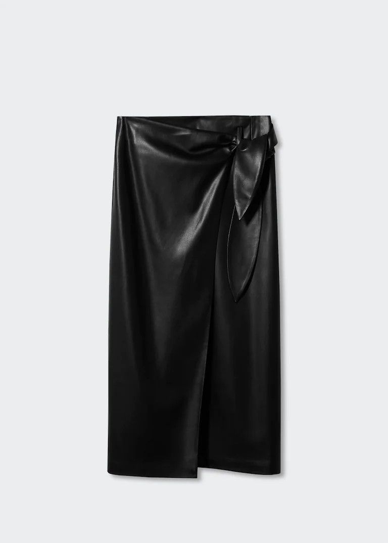 Leather effect cross skirt | MANGO (UK)