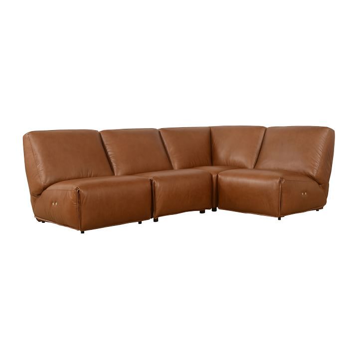 Merrill Leather Reclining 4-Piece Sectional | West Elm (US)