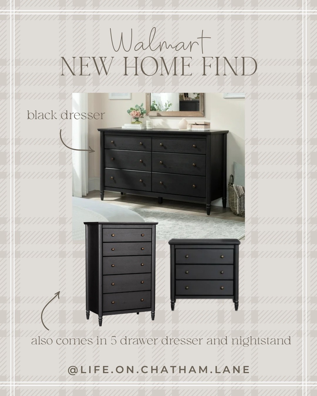 The new My Texas House furniture set at Walmart now comes in black!  Linked the dresser, 5 drawer dresser, and nightstand! 

#LTKHome