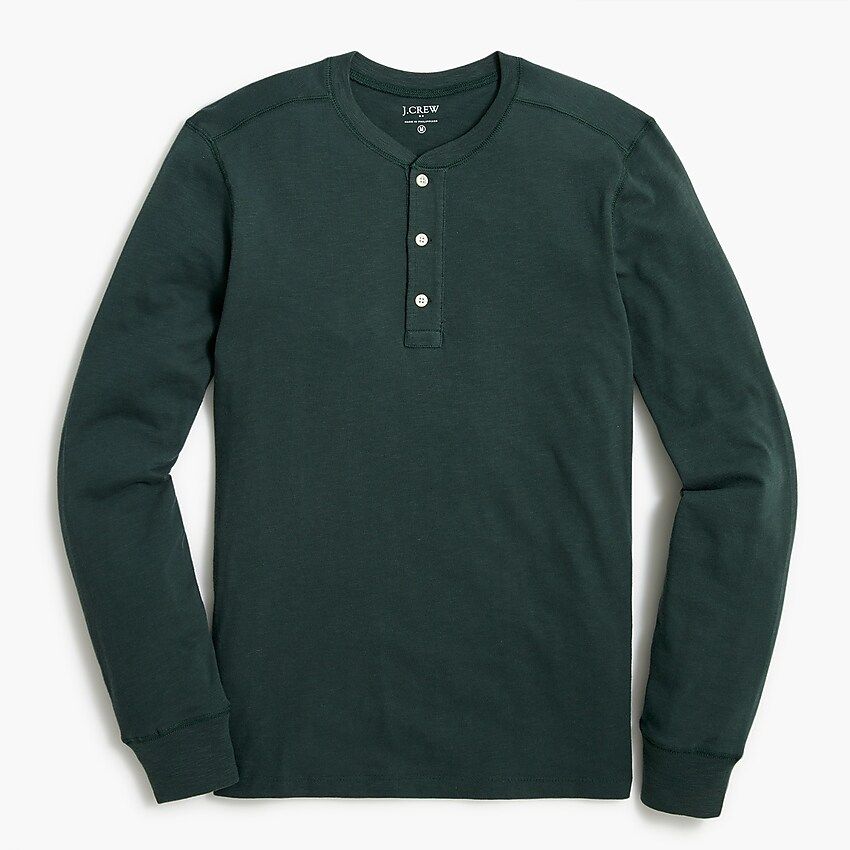 Long-sleeve henley in slub cotton | J.Crew Factory