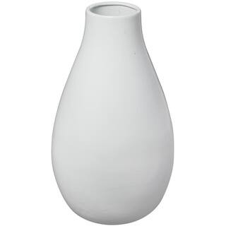 20 in. White Ceramic Decorative Vase | The Home Depot