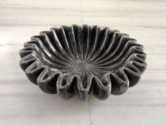 Decorative Marble Flower Bowl Fruit Bowl Handcarved Black | Etsy | Etsy (US)