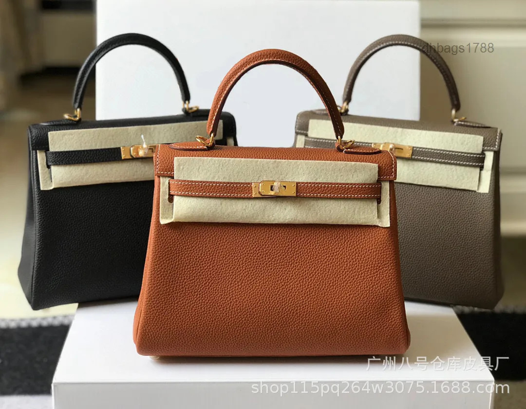 High quality kellies litchi grain Togo calfskin 25 28 Portable Single Shoulder Messenger buckle l... | DHGate