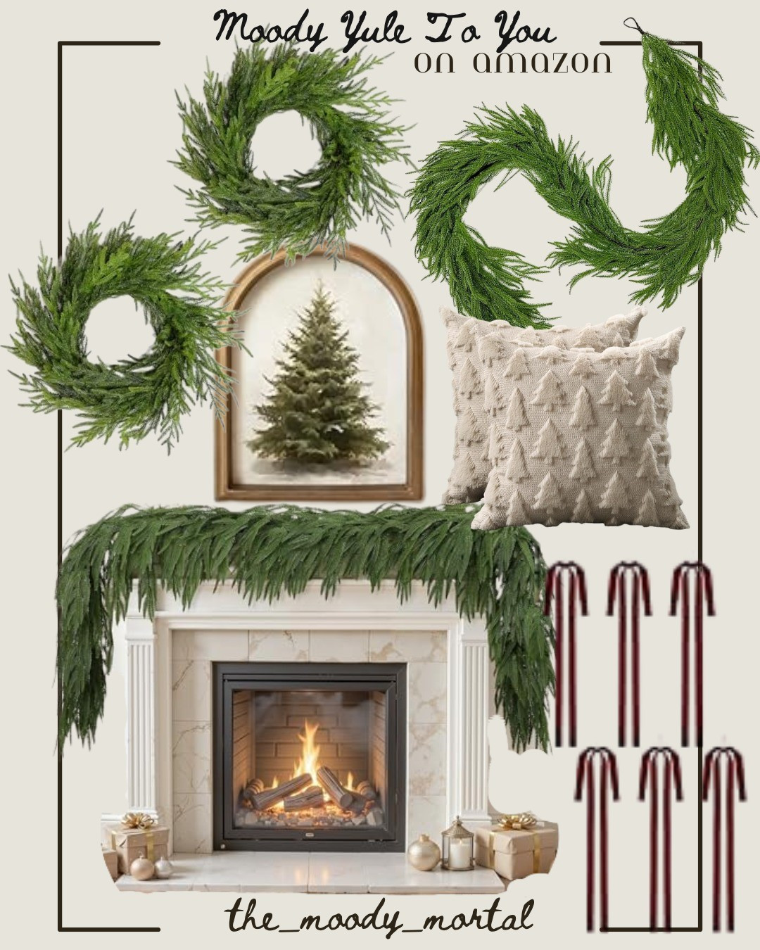 Moody Yule finds from Amazon 🖤 #holiday #home #decor 

#LTKHoliday #LTKSeasonal #LTKHome