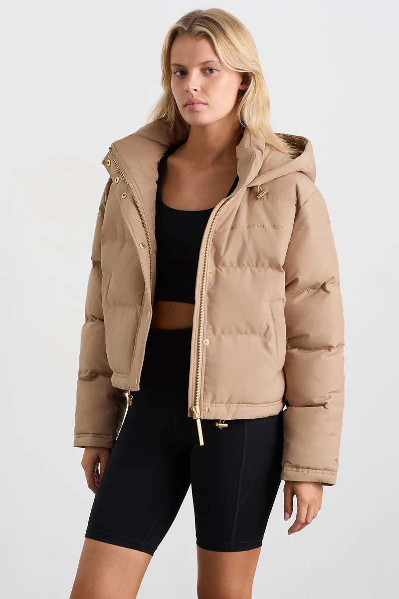 Cropped Signature Logo Hooded Puffer 711 | aje. (Australia)