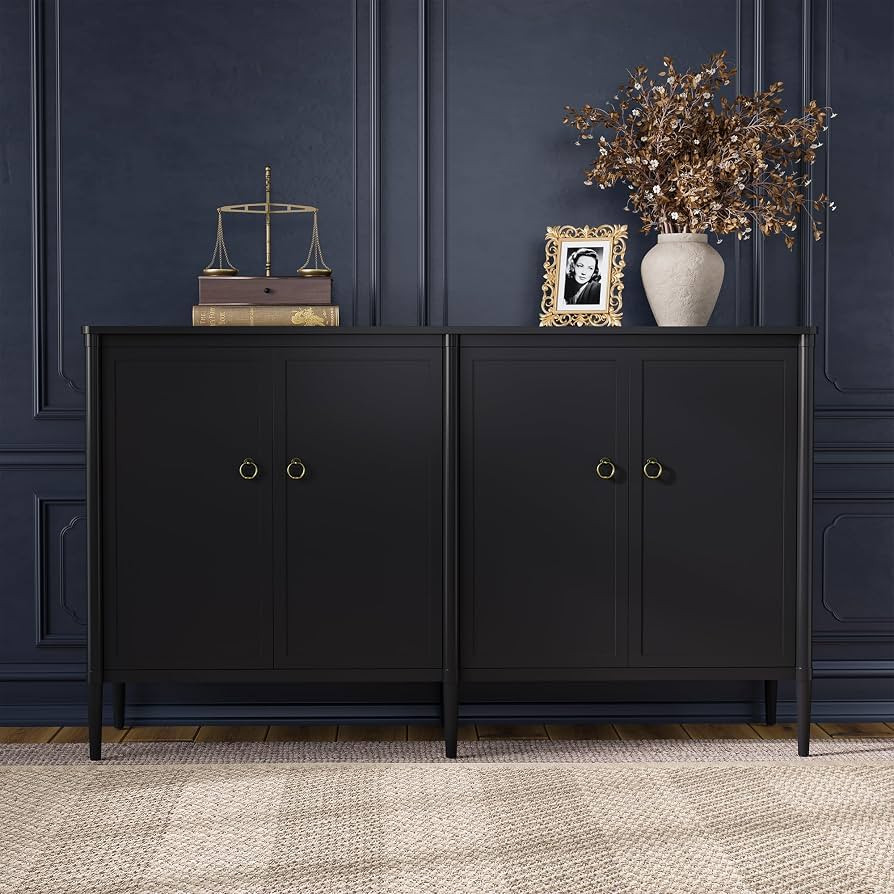 58" Sideboard Buffet Cabinet with Storage for Dining Room, Black | Amazon (US)